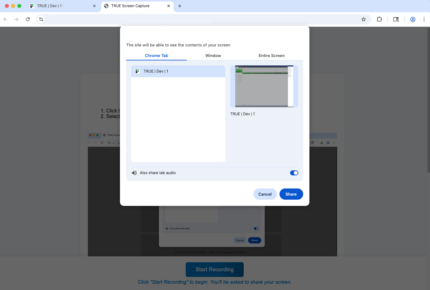 Select screen